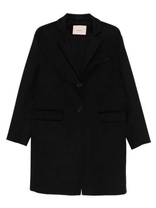 CAPPOTTO LUNGO IN PANNO TWIN SET | 252TP207400006 NERO